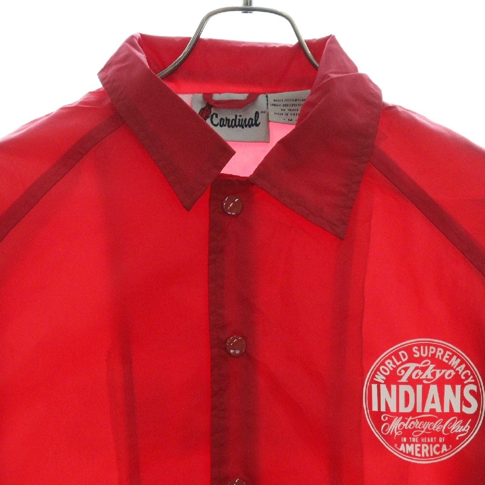 TOKYO INDIANS MC(トーキョー インディアンズ) ×CARDINAL COACH JACKET カーディナル ナイロンコーチジャケット レッド