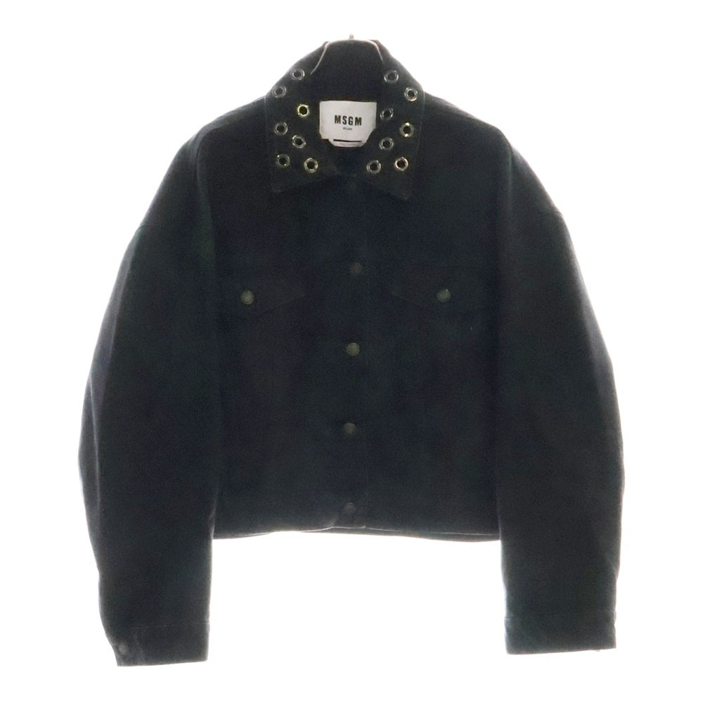 MSGM(エムエスジーエム) アイレット デニムジャケット ブラック 3741MDH230L