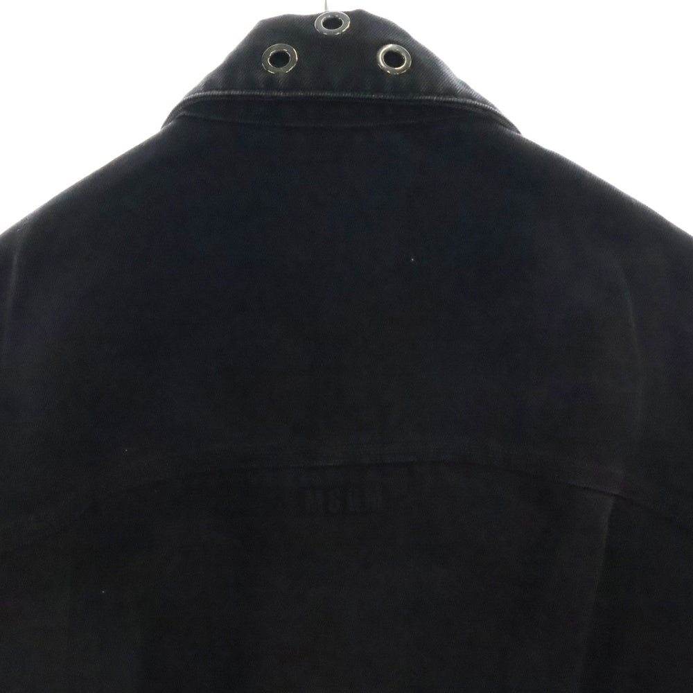 MSGM(エムエスジーエム) アイレット デニムジャケット ブラック 3741MDH230L
