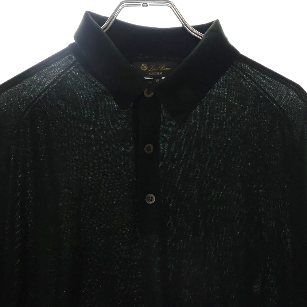Loro Piana(ロロピアーナ) ウールニット 長袖ポロシャツ グリーン MAM5625