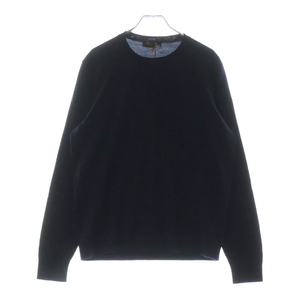 Loro Piana(ロロピアーナ) ウールニット 長袖クルーネックトレーナー ネイビー MAD4122