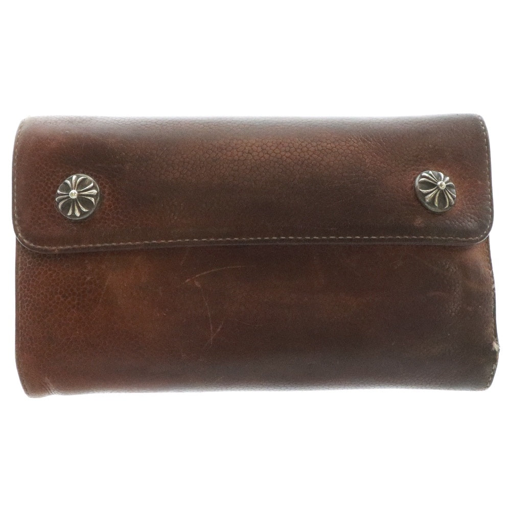CHROME HEARTS(クロムハーツ) WAVE ウェーブ レザーウォレット 財布 ブラウン