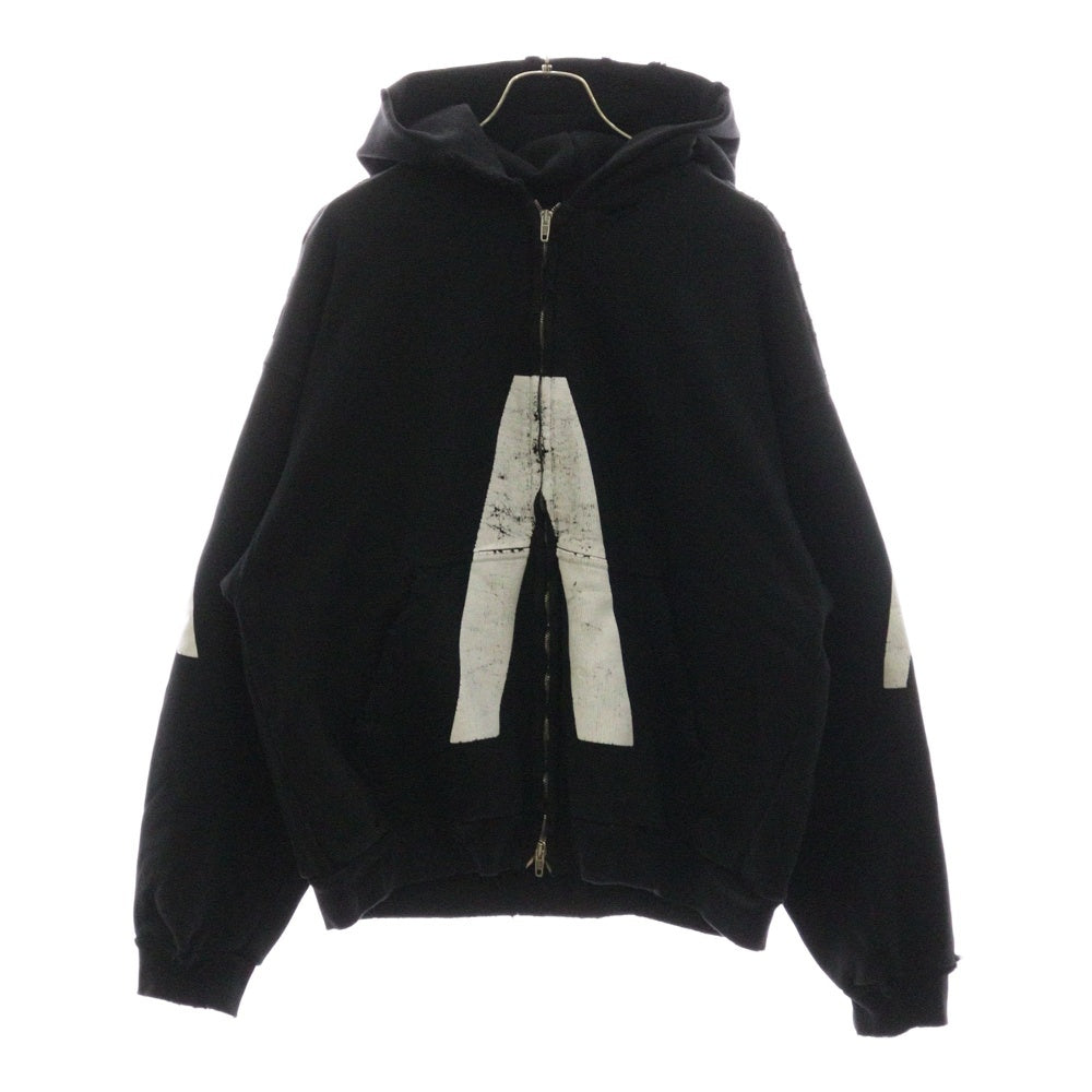 BALENCIAGA(バレンシアガ) 24SS Limited Edition Music Archive Series Hoodie ミュージック アーカイブシリーズ ジップアップスウェットパーカー フーディー ブラック 744457 TQVA6