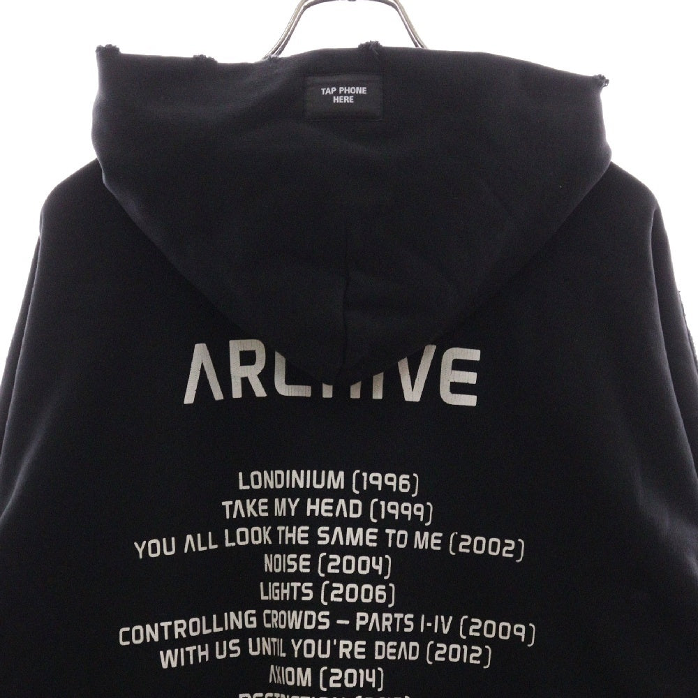 BALENCIAGA(バレンシアガ) 24SS Limited Edition Music Archive Series Hoodie ミュージック アーカイブシリーズ ジップアップスウェットパーカー フーディー ブラック 744457 TQVA6
