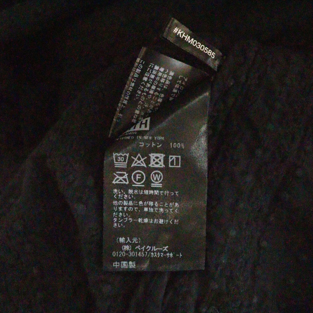 KITH(キス) 22SS Embroidered Voile L/S Thompson Camp Collar Shirt 長袖刺繍シャツ ブラック