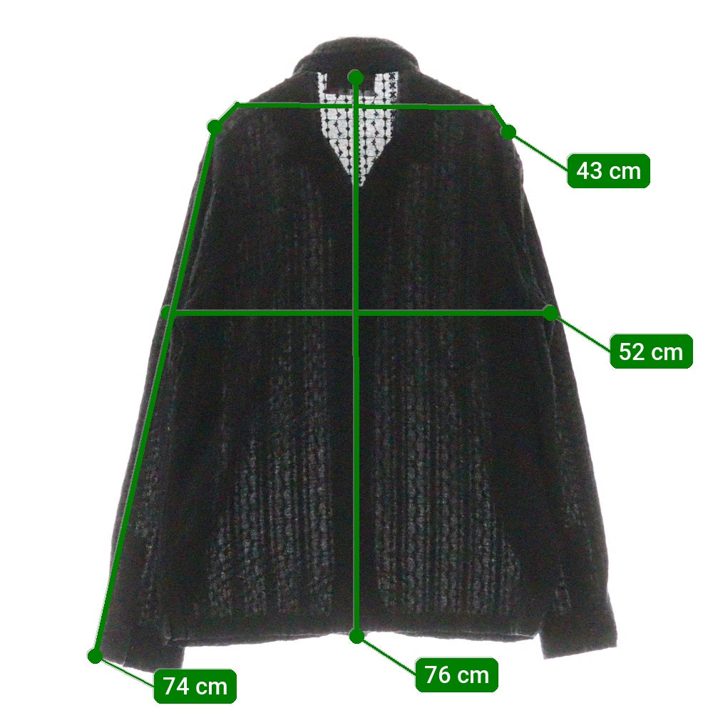 KITH(キス) 22SS Embroidered Voile L/S Thompson Camp Collar Shirt 長袖刺繍シャツ ブラック