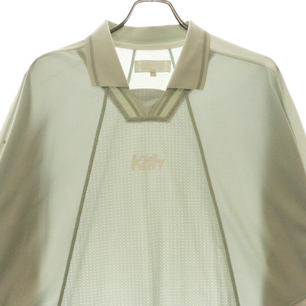 KITH(キス) Long Sleeve Panelled Otto Tee パネルド オットー 長袖メッシュTシャツ ロンT グリーン