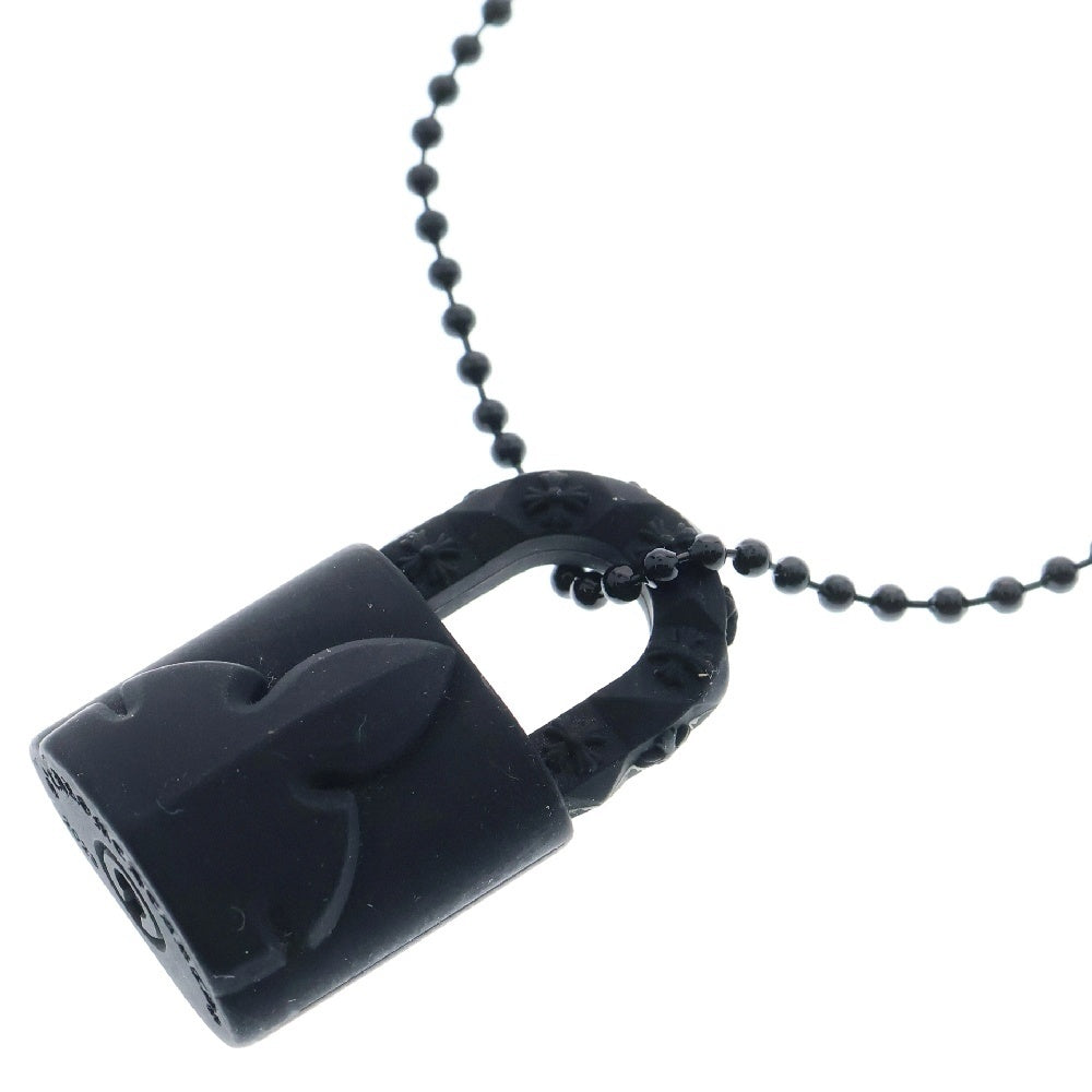 CHROME HEARTS(クロムハーツ) PADLOCK FLERKNEE SLCN パドロックフレアニー ラバーネックレス シリコン ブラック BCA295