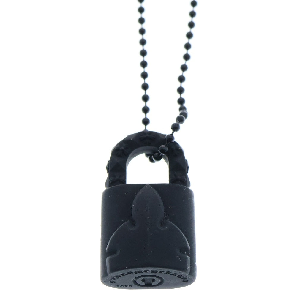 CHROME HEARTS(クロムハーツ) PADLOCK FLERKNEE SLCN パドロックフレアニー ラバーネックレス シリコン ブラック BCA295