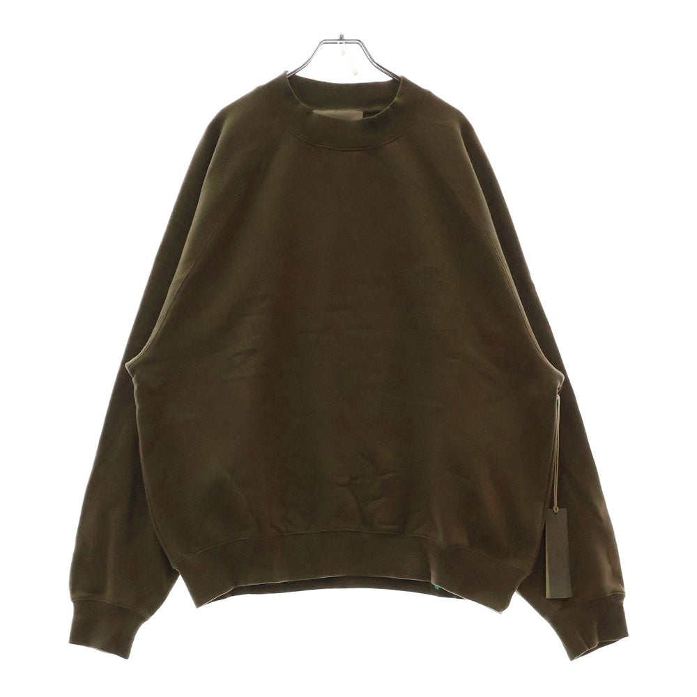 FEAR OF GOD ESSENTIALS(フィアオブゴッド エッセンシャルズ) SWEATSHRT フロントラバーロゴ クルーネックスウェットトレーナー ブラウン