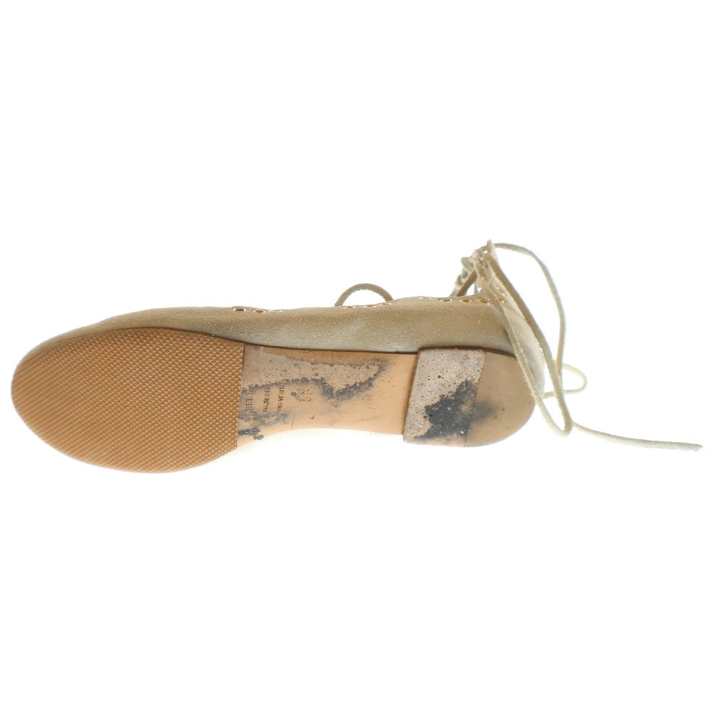 ISABEL MARANT(イザベル マラン) Suede Leo Eyelet Ankle Tie Ballet Flats スエード カーフレザー フラットシューズ ベージュ レディース