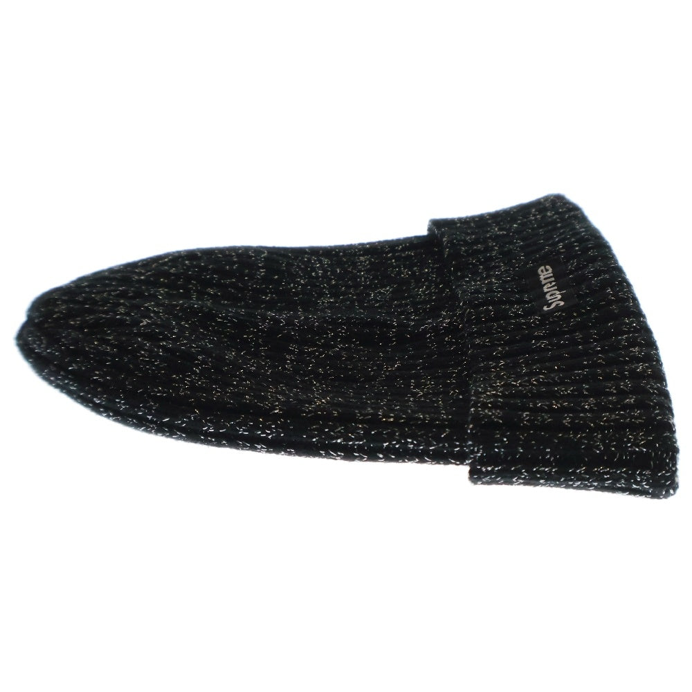 SUPREME(シュプリーム) 25SS Overdyed Beanie Metallic オーバーダイドビーニー ニット帽 ブラック/メタリックシルバー