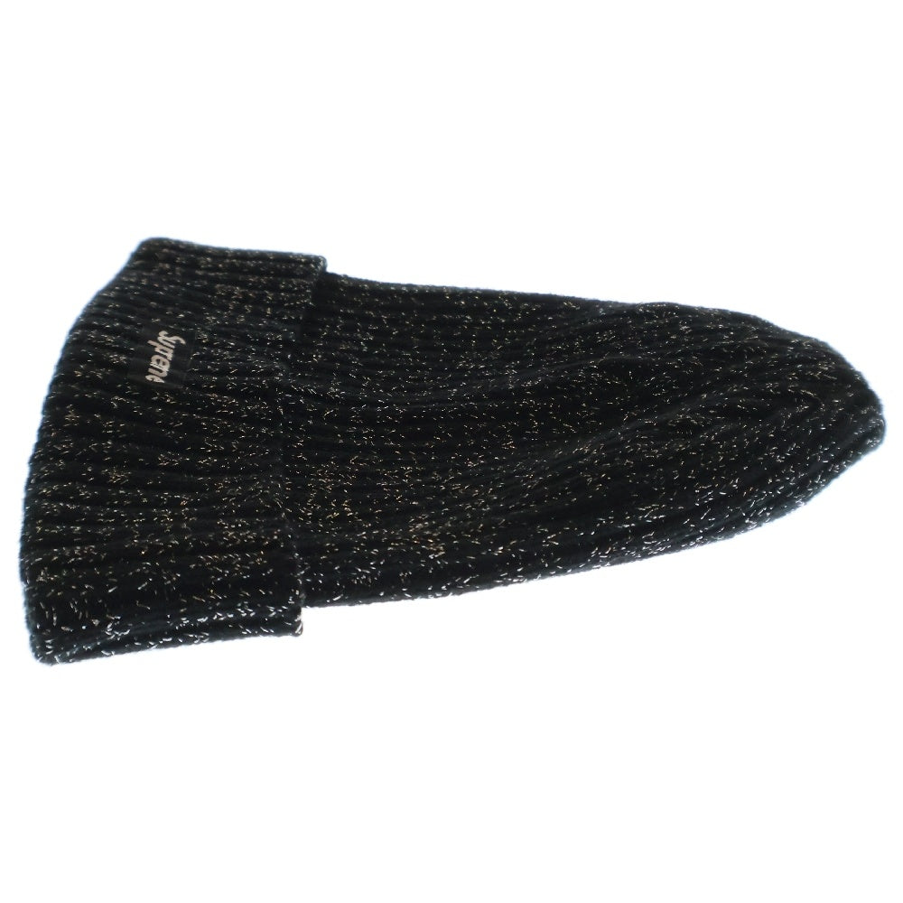 SUPREME(シュプリーム) 25SS Overdyed Beanie Metallic オーバーダイドビーニー ニット帽 ブラック/メタリックシルバー