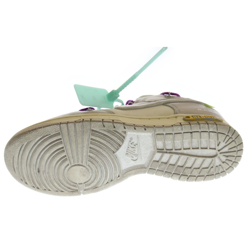 NIKE(ナイキ) ×OFF-WHITE DUNK LOW 1 OF 50 21 オフホワイト ダンク ロット21 ローカットスニーカー ホワイト/グレー US9.5/27.5cm DM1602-100