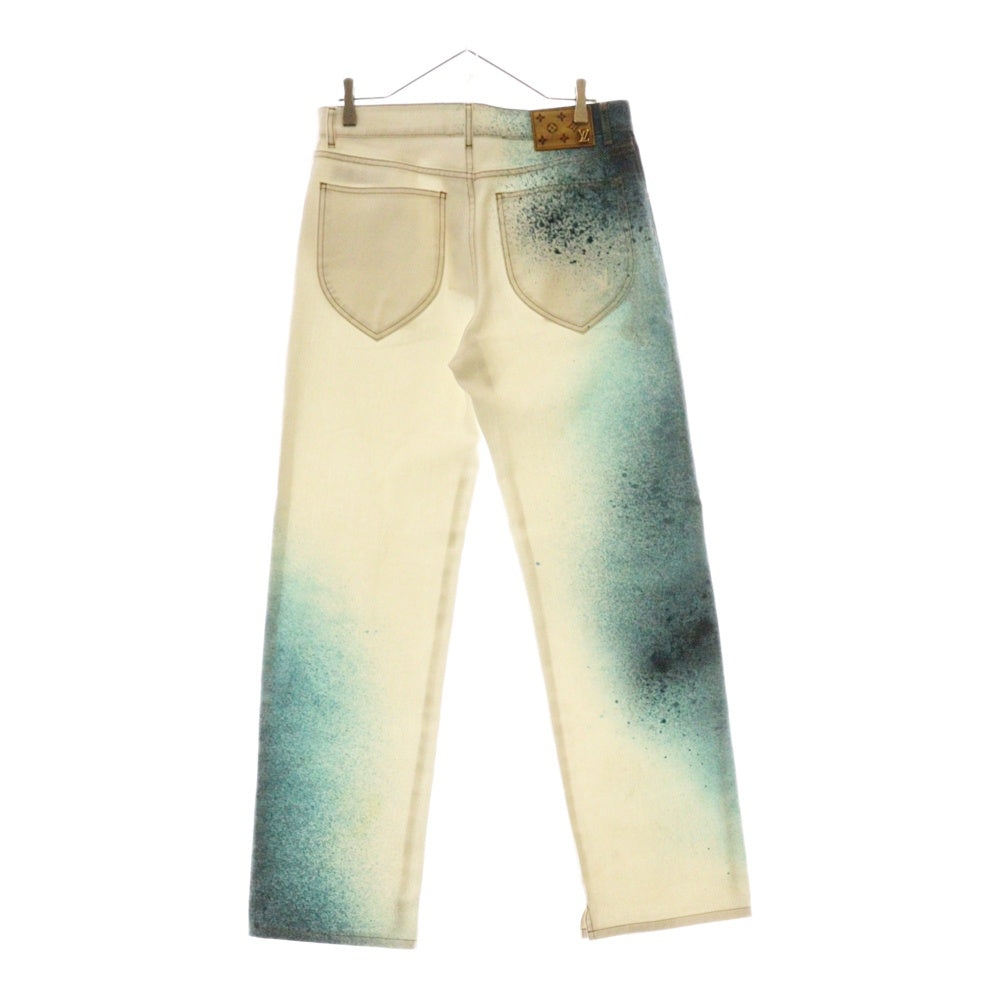LOUIS VUITTON(ルイヴィトン) 23SS Spray Print Denim Pants LVスプレープリント デニムパンツ ホワイト RM231M U13 HOD10X