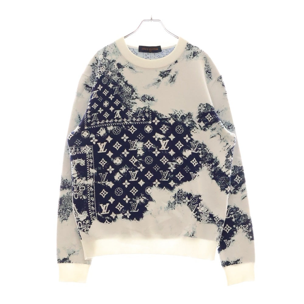 LOUIS VUITTON(ルイヴィトン) 22AW Monogram Bandanna Crewneck Knit Sweater モノグラム バンダナ クルーネックニットセーター ホワイト RM222M JL4HNN24W