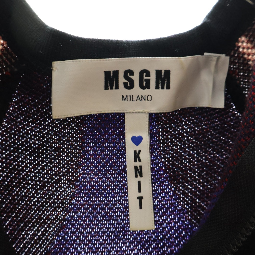 MSGM(エムエスジーエム) Half Zip ハイネックタイトワンピース ブラック/ブルー/レッド レディース