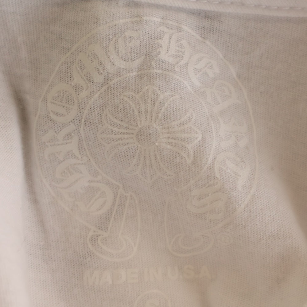 CHROME HEARTS(クロムハーツ) HORSESHOE ホースシュー 長袖Tシャツ 袖フローラル ロンT ホワイト