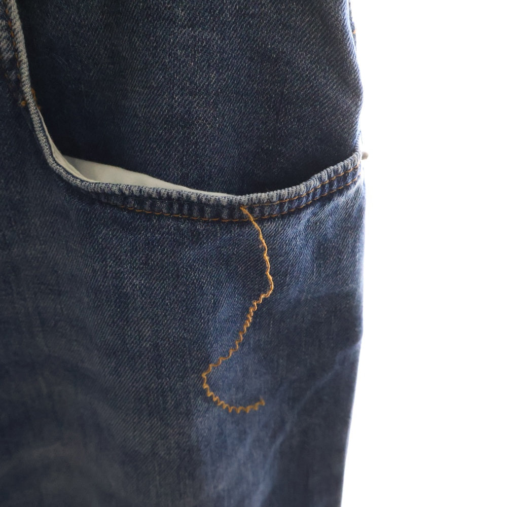 LOEWE(ロエベ) 22AW Washed Denim Trousers ダメージ加工 ウォッシュデニム デニムストレートパンツ インディゴ H526Y11X22