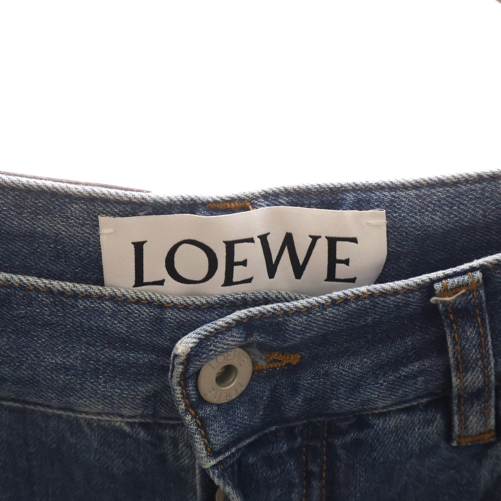 LOEWE(ロエベ) 22AW Washed Denim Trousers ダメージ加工 ウォッシュデニム デニムストレートパンツ インディゴ H526Y11X22