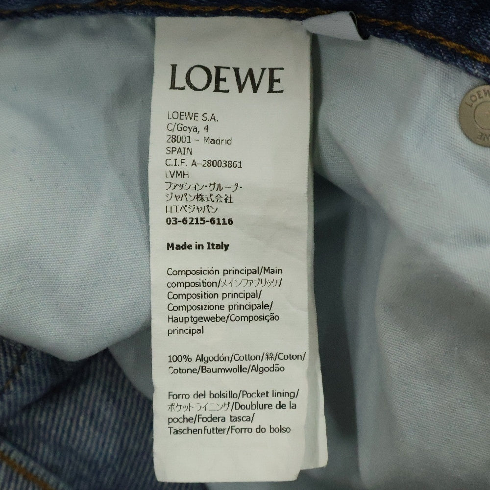 LOEWE(ロエベ) 22AW Washed Denim Trousers ダメージ加工 ウォッシュデニム デニムストレートパンツ インディゴ H526Y11X22
