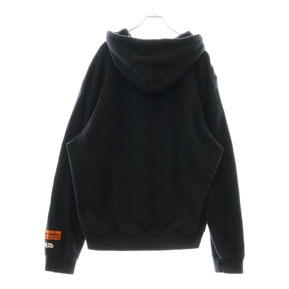 HERON PRESTON(ヘロンプレストン) 19W フロントプリント プルオーバーパーカー フーディ ブラック HMBB004F19808001
