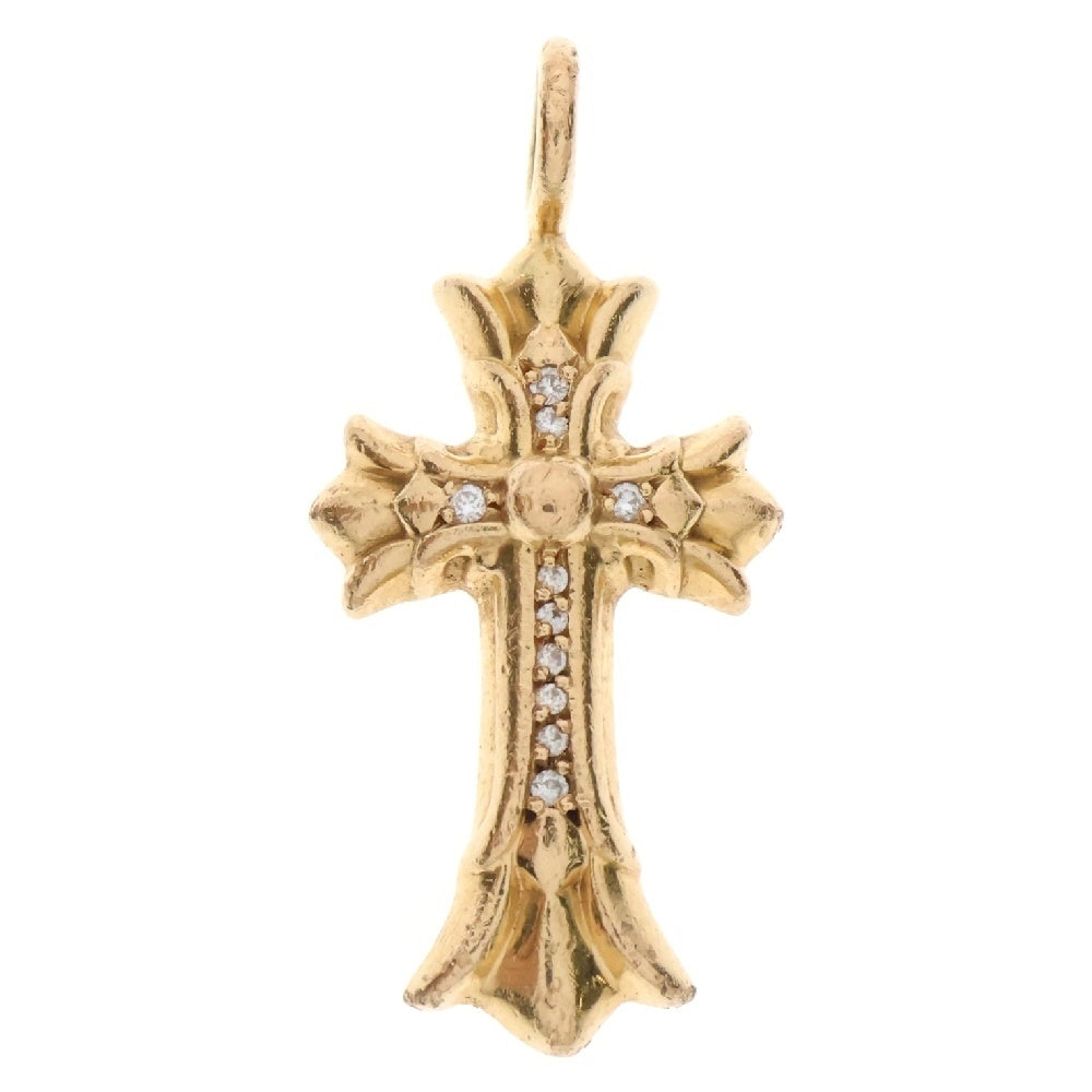 CHROME HEARTS(クロムハーツ) 22K DBL CH CRS P/DIA ダブルCHクロスチャーム PAVEダイヤ ペンダントトップ ゴールド BCA029