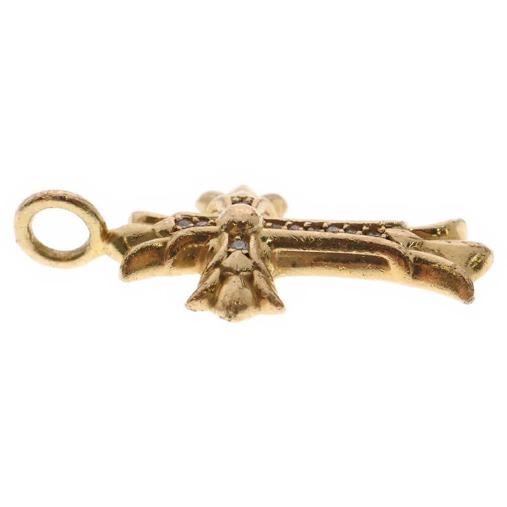 CHROME HEARTS(クロムハーツ) 22K DBL CH CRS P/DIA ダブルCHクロスチャーム PAVEダイヤ ペンダントトップ ゴールド BCA029