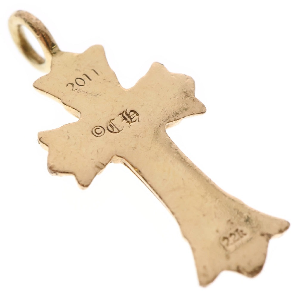 CHROME HEARTS(クロムハーツ) 22K DBL CH CRS P/DIA ダブルCHクロスチャーム PAVEダイヤ ペンダントトップ ゴールド BCA029