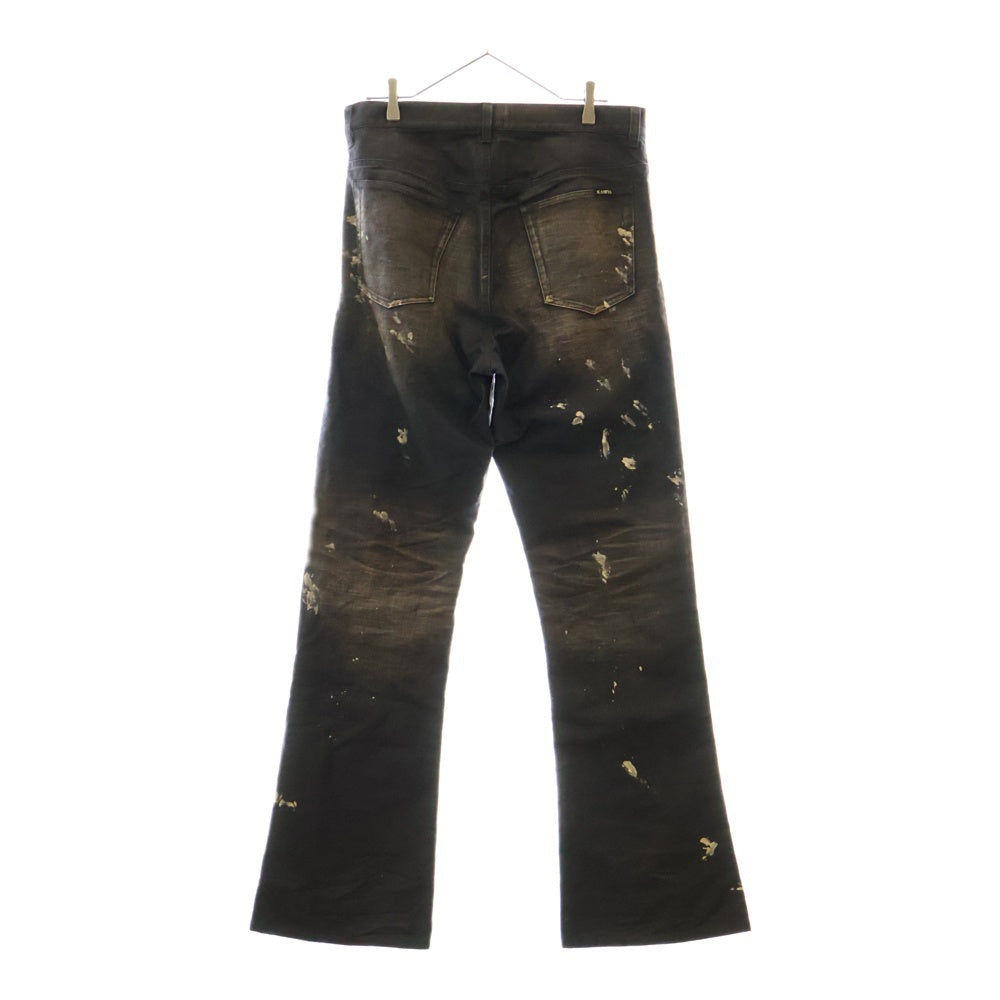 KAMIYA(カミヤ) 25SS SERGE PAINT PANTS フレアペイントパンツ ブラック G14PT030
