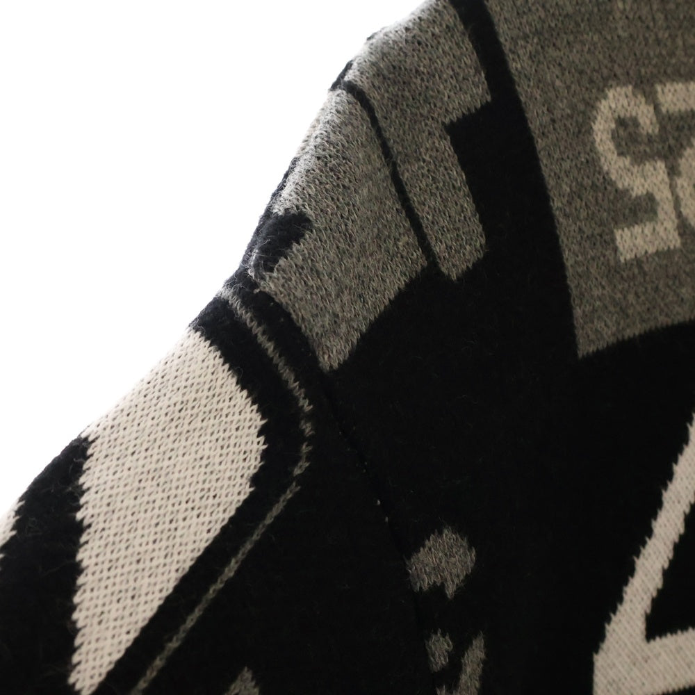 HUF(ハフ) DARK ROOM JACQUARD KNIT SWEATE ダークルーム ジャガード ニットセーター ブラック/グレー