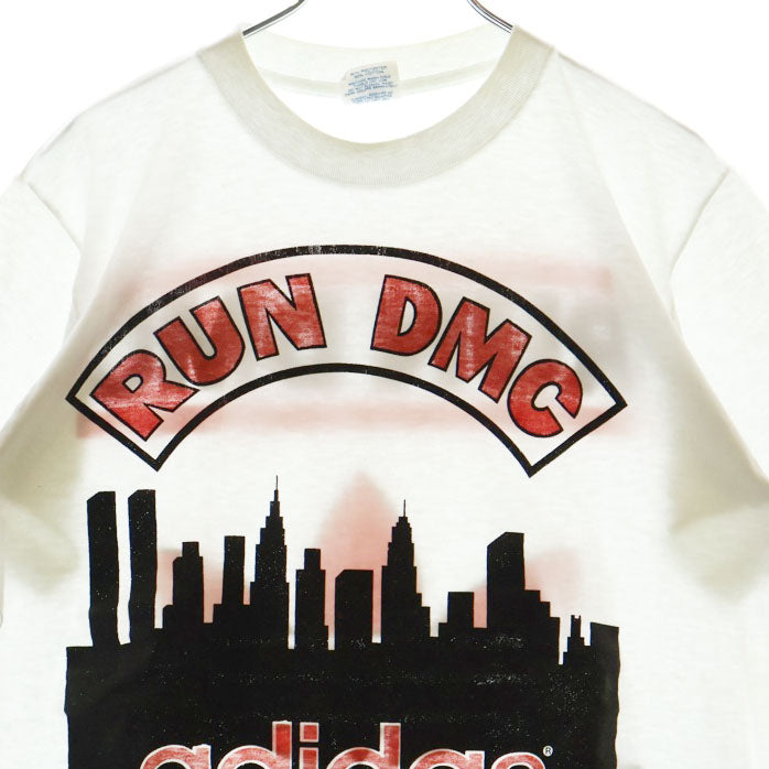 adidas(アディダス) 80s VINTAGE ×RUN DMC ヴィンテージ ランディーエムシー マンハッタン ロゴプリント 半袖Tシャツ ホワイト