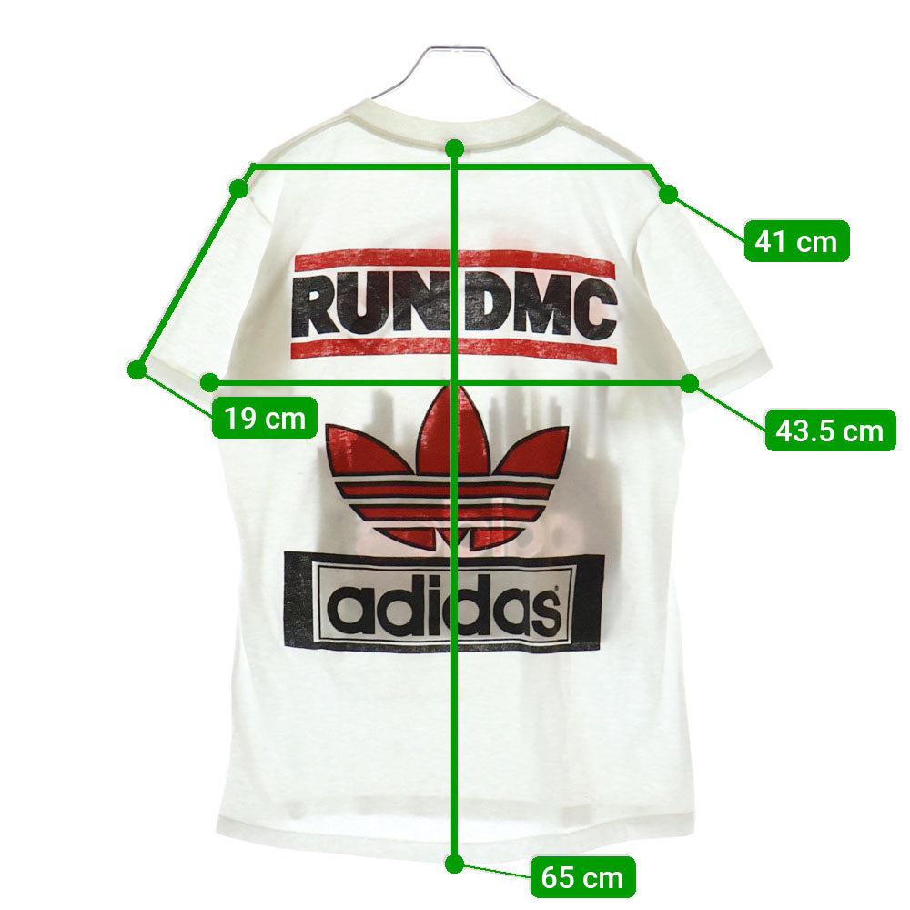 adidas(アディダス) 80s VINTAGE ×RUN DMC ヴィンテージ ランディーエムシー マンハッタン ロゴプリント 半袖Tシャツ ホワイト
