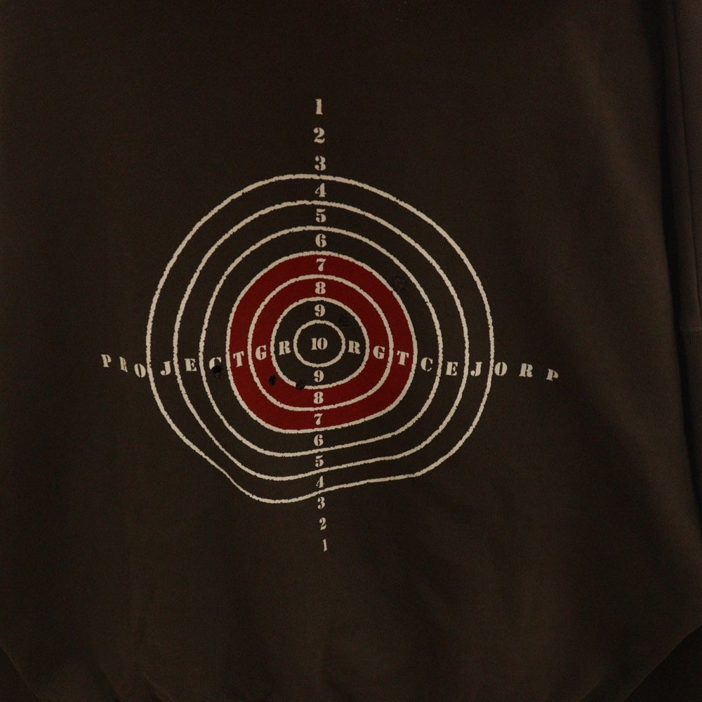 PROJECT G/R(プロジェクトジーアール) 24AW ZYGON HOODIE ダメージ加工プルオーバースウェットパーカー フーディー ブラウン