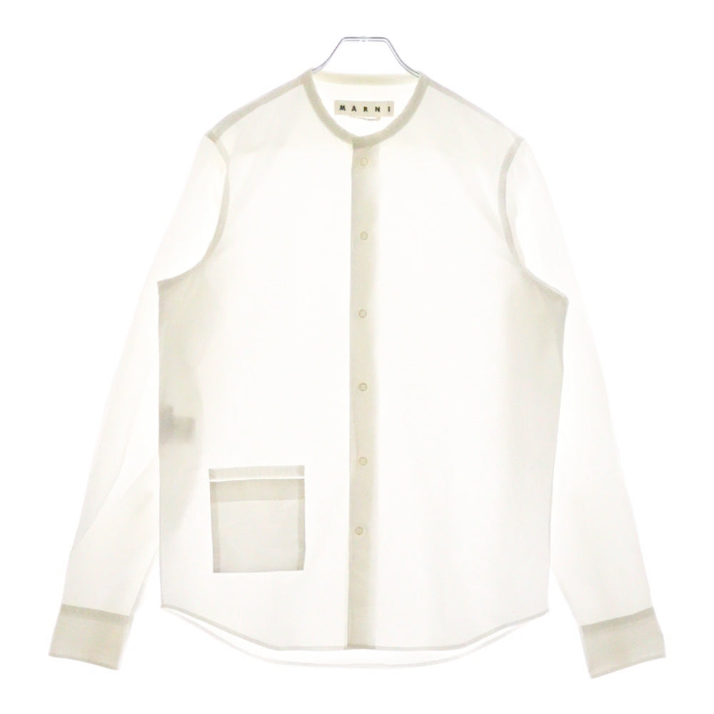 MARNI(マルニ) L/S Coller Less Shirt カラーレス 長袖シャツ ホワイト JUMU0010QW