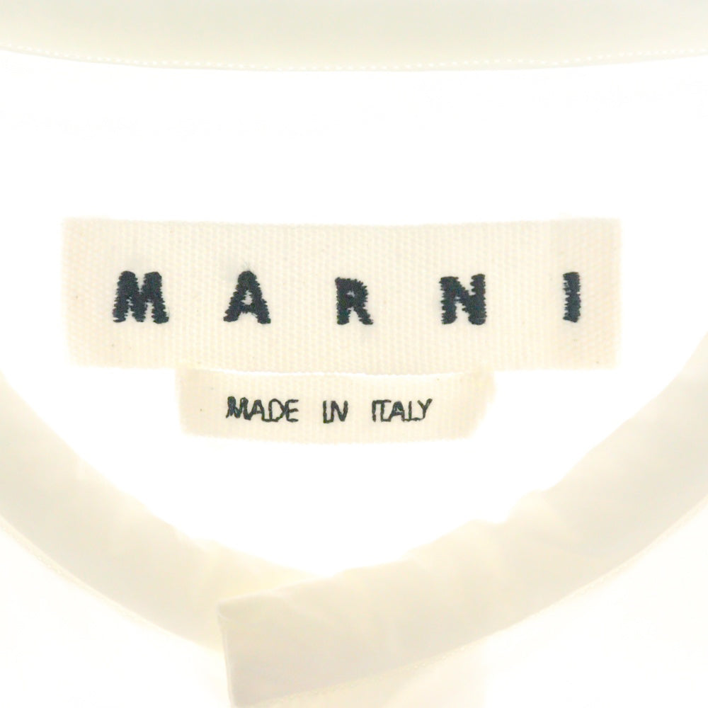 MARNI(マルニ) L/S Coller Less Shirt カラーレス 長袖シャツ ホワイト JUMU0010QW
