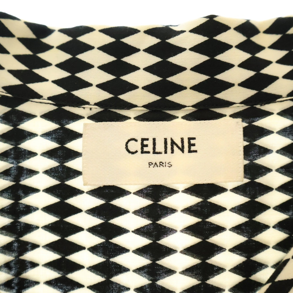 CELINE(セリーヌ) 21SS Micro Harleyqueen Hawaiian Shirt マイクロハーレークイーン 総柄 オープンカラー 半袖シャツ ホワイト 2C604968N