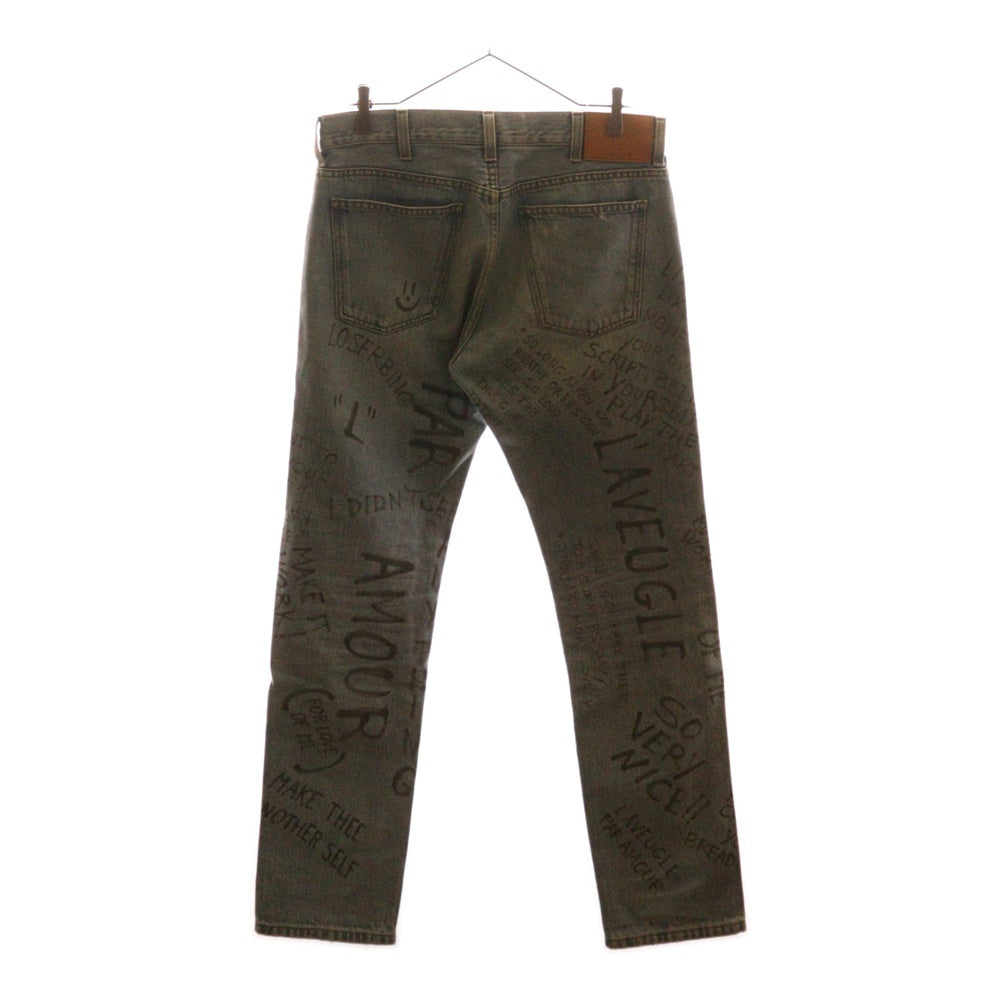 GUCCI(グッチ) 17SS Printed Chlorine Punk Jeans スタッズ ペイントプリントジーンズ デニムパンツ インディゴ 452428 XR360