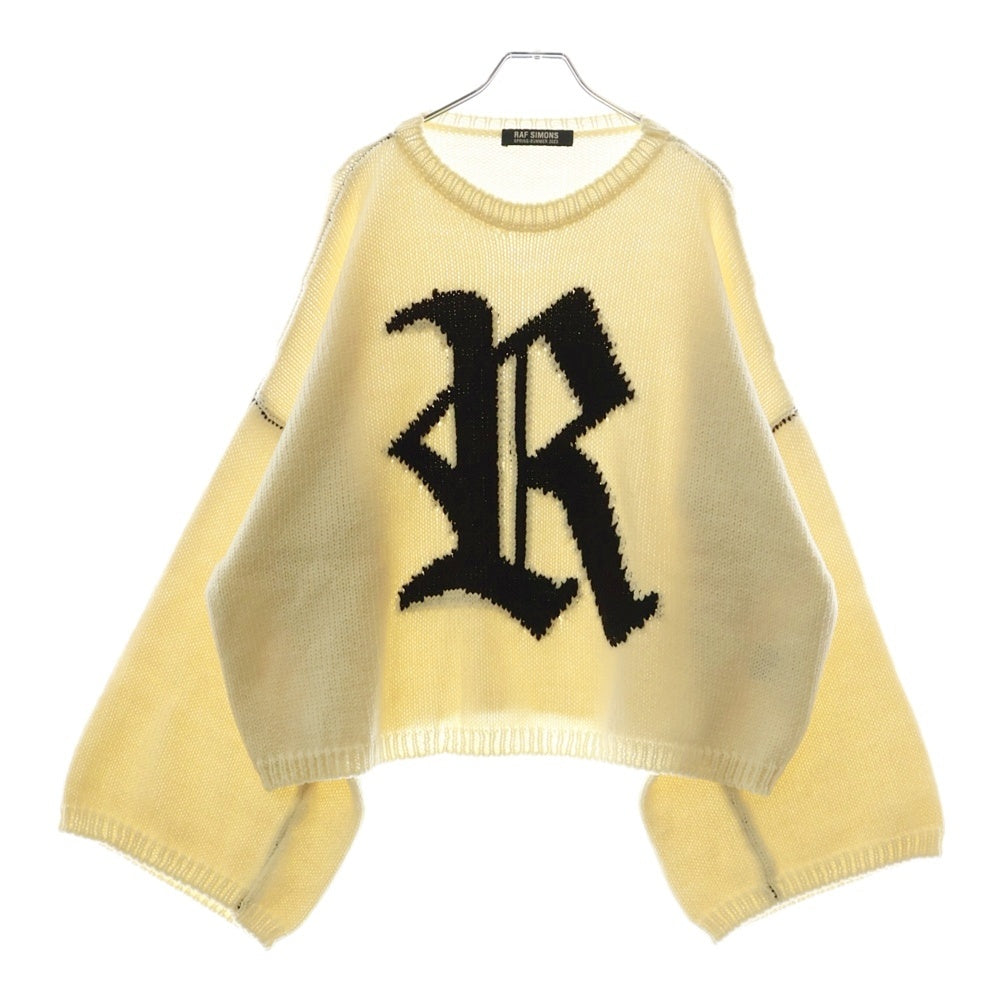 RAF SIMONS(ラフシモンズ) 23SS BULKY KNIT SWEATER クロップド クルーネックニットセーター アイボリー