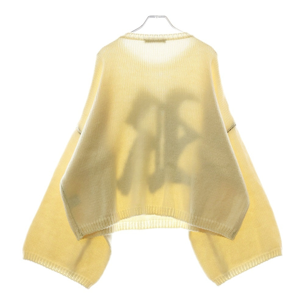 RAF SIMONS(ラフシモンズ) 23SS BULKY KNIT SWEATER クロップド クルーネックニットセーター アイボリー