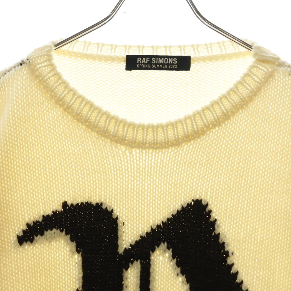 RAF SIMONS(ラフシモンズ) 23SS BULKY KNIT SWEATER クロップド クルーネックニットセーター アイボリー