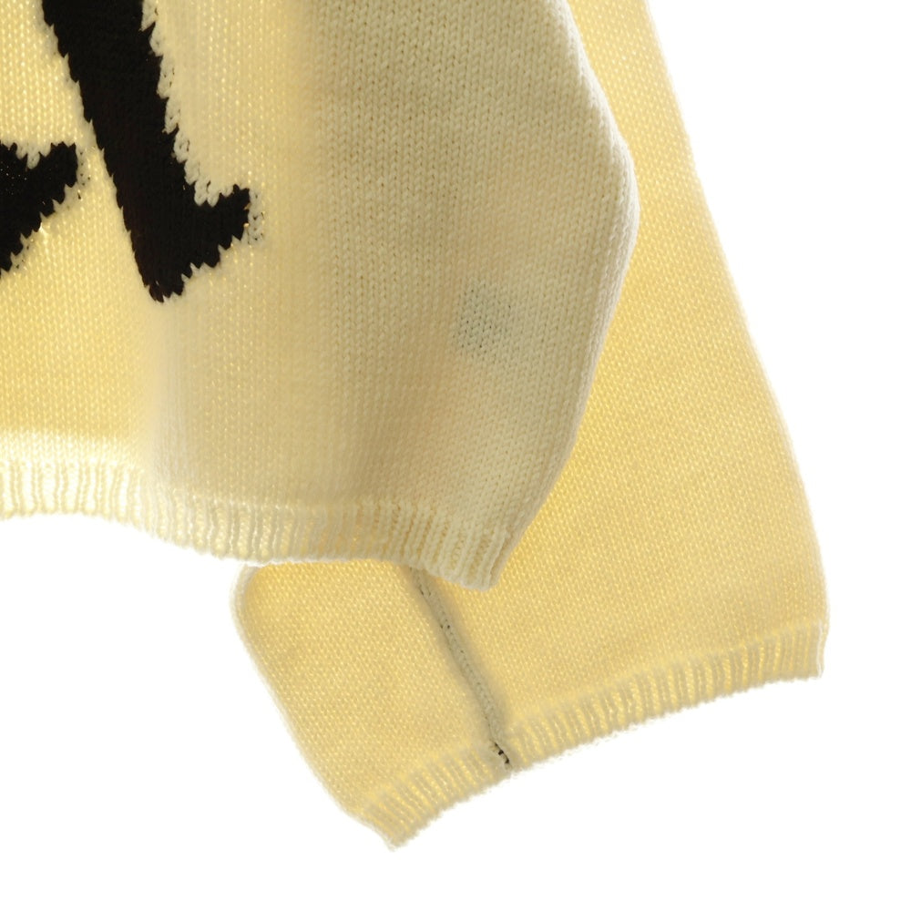 RAF SIMONS(ラフシモンズ) 23SS BULKY KNIT SWEATER クロップド クルーネックニットセーター アイボリー