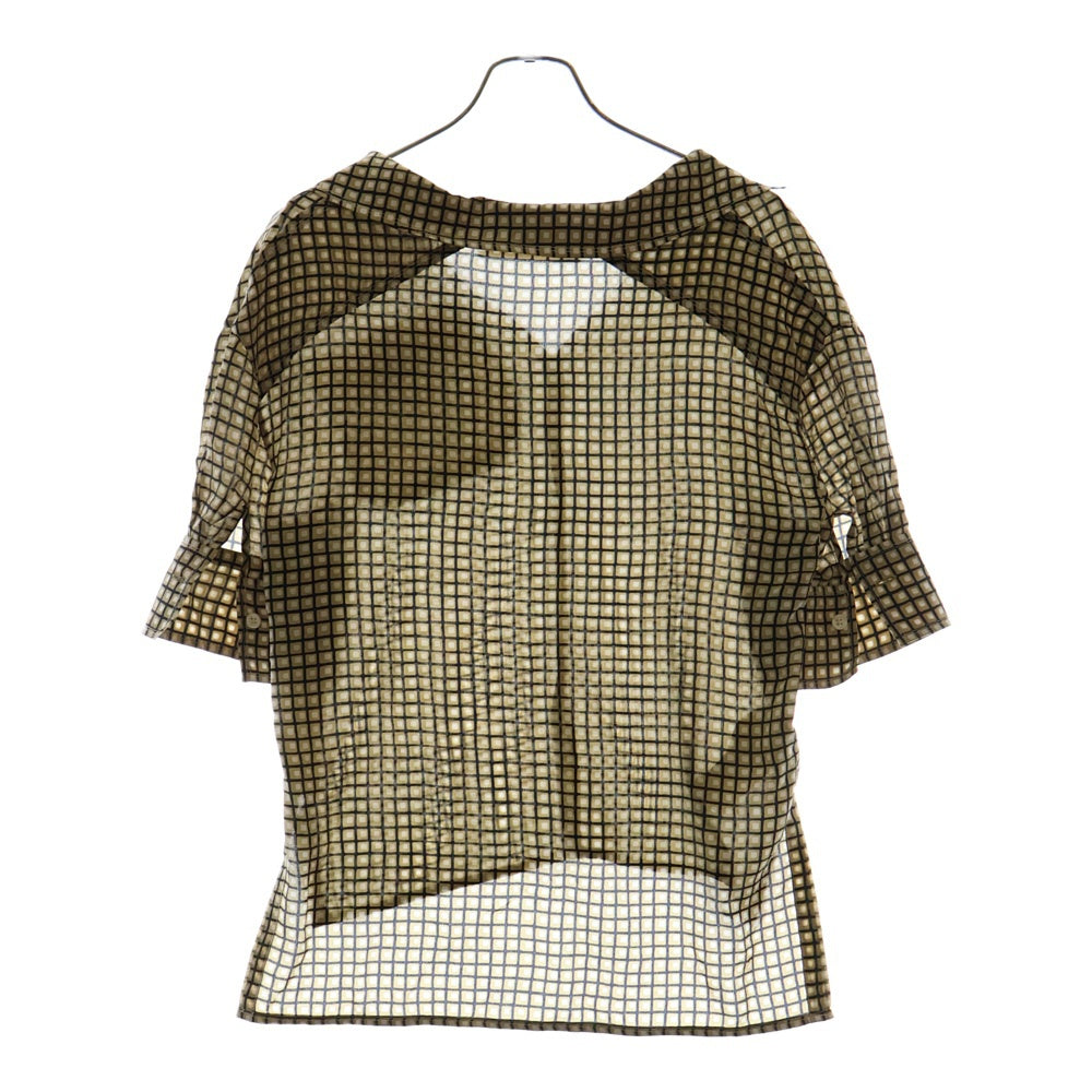 MARNI(マルニ) 20SS Silk Check Shirt 半袖シルクシャツ プルオーバーチェックシャツ ベージュ レディース CAMA0269Y0