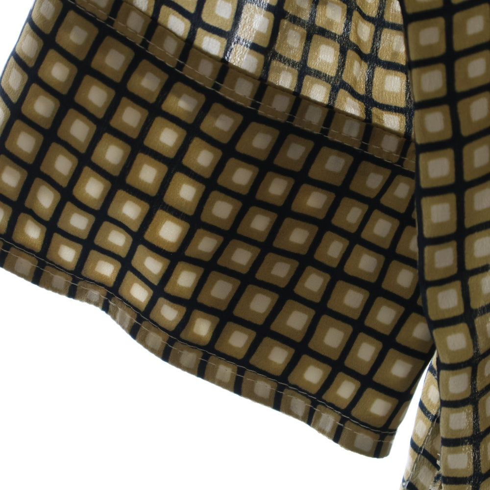 MARNI(マルニ) 20SS Silk Check Shirt 半袖シルクシャツ プルオーバーチェックシャツ ベージュ レディース CAMA0269Y0