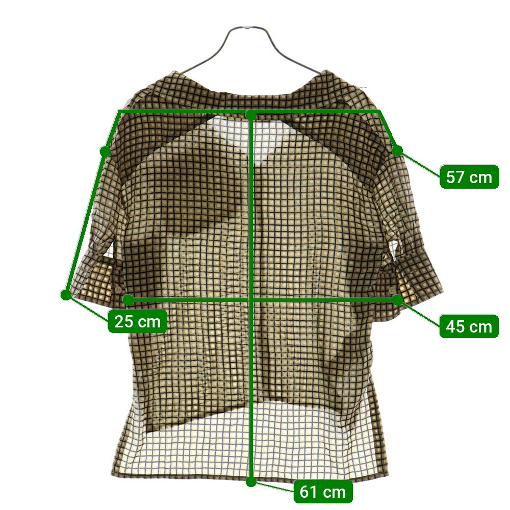 MARNI(マルニ) 20SS Silk Check Shirt 半袖シルクシャツ プルオーバーチェックシャツ ベージュ レディース CAMA0269Y0