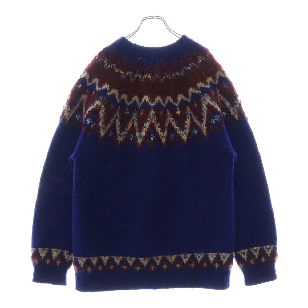 COOHEM(コーヘン) NORDIC KNIT PULLOVER モヘヤノルディック クルーネックニットセーター ブルー 13-214-023