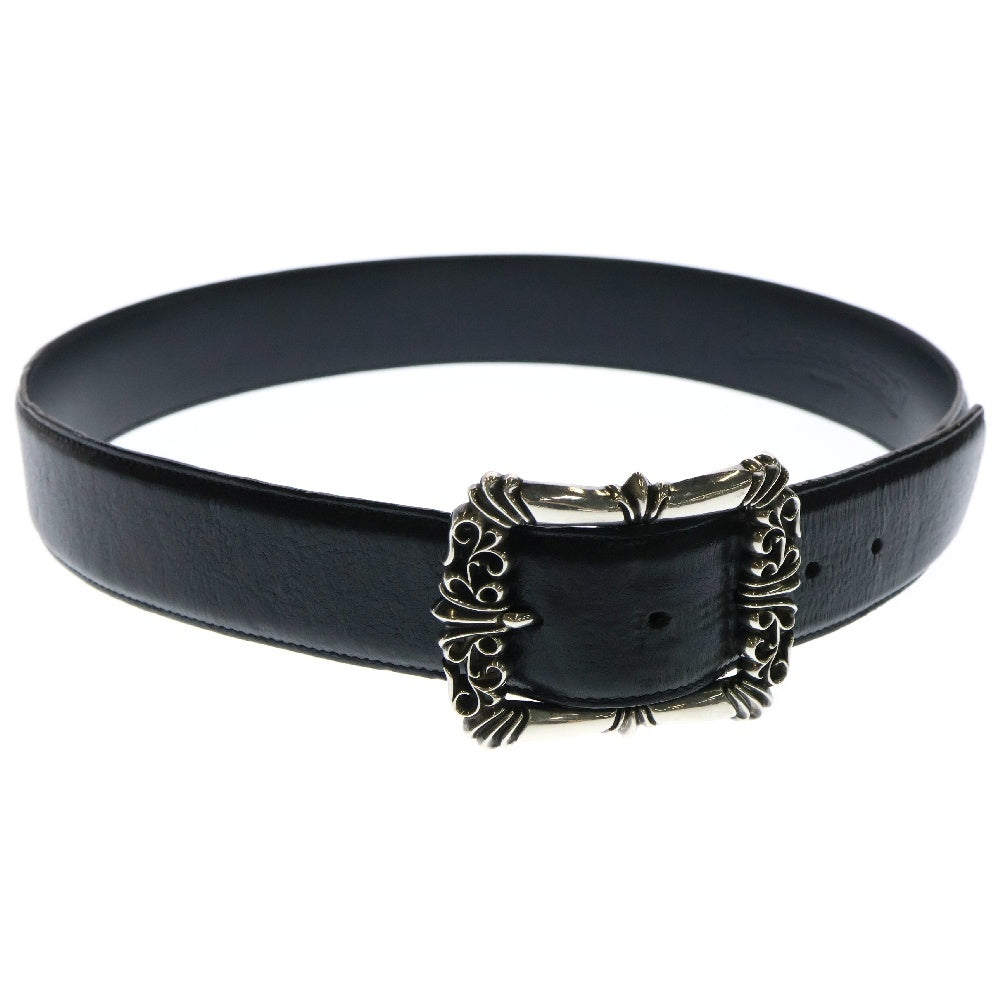 CHROME HEARTS(クロムハーツ) BLT FILIGREE OTJ フィリグリーOTJバックル レザーベルト ブラック/シルバー