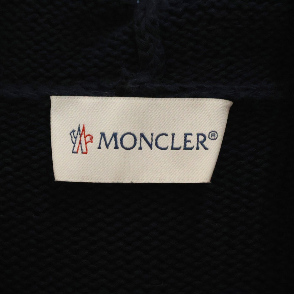 MONCLER(モンクレール) 24AW GIROCOLLO CON CAPPUCCIO ロゴワッペン プルオーバーニットパーカー ブラウン J20919G00001