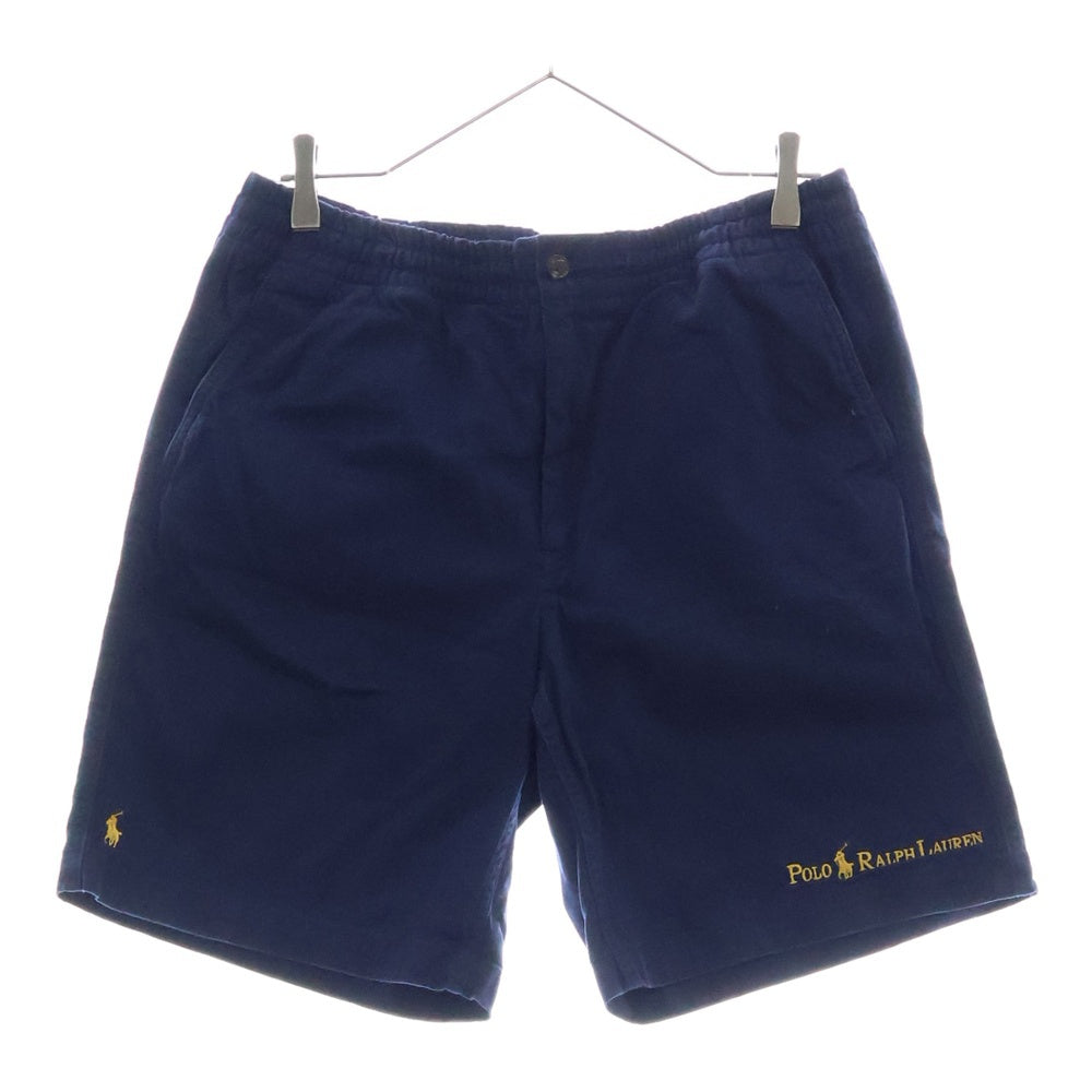 POLO RALPH LAUREN(ポロラルフローレン) BEAMS別注 Gold Logo Short ビームス 刺繍ハーフパンツ ショーツ ネイビー