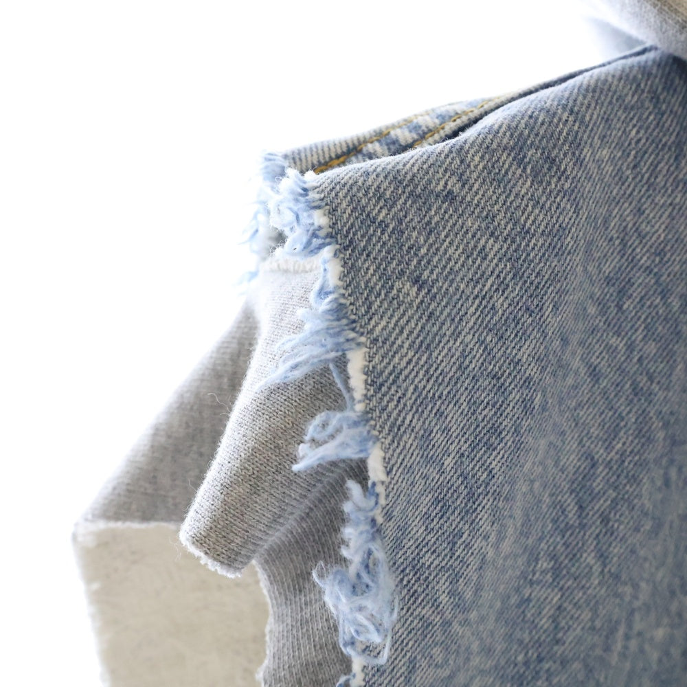 GUCCI(グッチ) 22SS Hollywood Babylon Denim Hoodie Vest ハリウッドバビロン デニムフーディベスト ブルー/グレー 697042 XDB0U